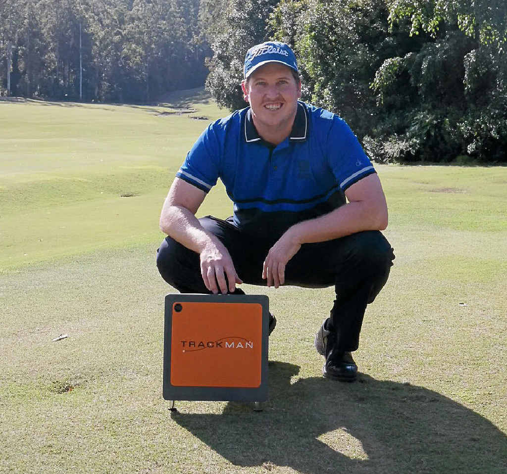 ON THE BALL: Richie Gallichan with the TrackMan technology. ON THE BALL: Richie Gallichan with the TrackMan technology.